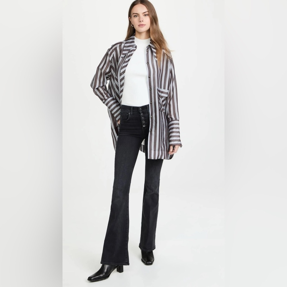 Veronica Beard Jeans Beverly Flare Skinny Jeans in color Washed Onyx